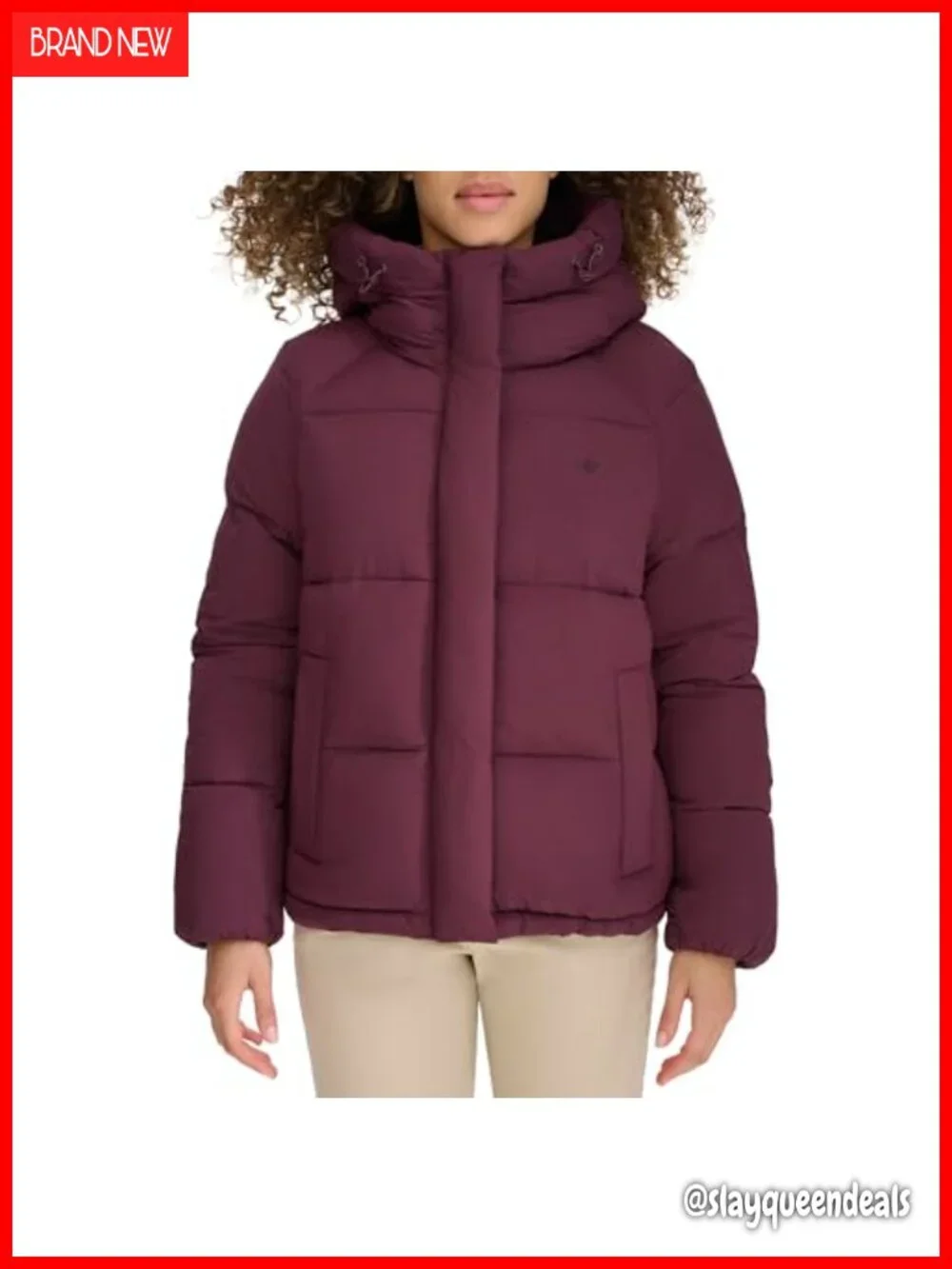 Women's Water Resistant Quilted Bubble Puffer Jacket With Hood